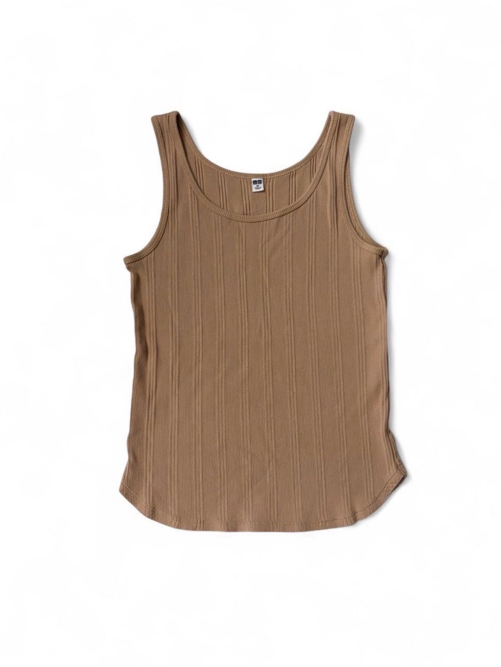 Uniqlo tan ribbed tank top